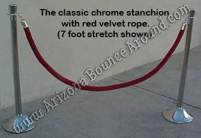 chrome stanchions for rent w red velvet rope, Colorado Springs, Aurora, Fort Collins, Denver, CO